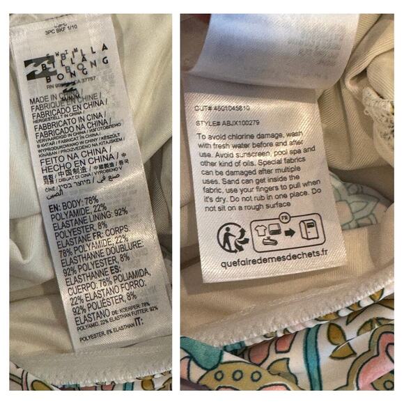 Billabong Summerside Drew Bandeau One-Piece Swimsuit Size Medium - Picture 7 of 10